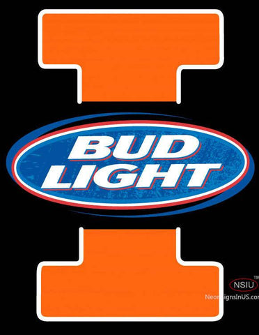 Nice Fighting Illini Illinois Bud Light Neon Sign  