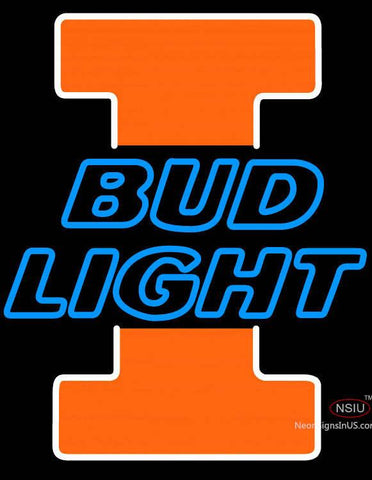 Nice Fighting Illini Illinois Bud Light Neon Sign 
