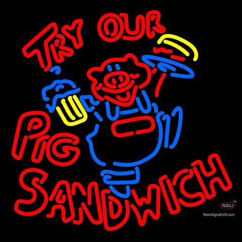 Pig Sandwich Neon Sign 