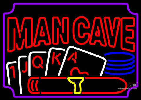 Poker Cigar Man Cave Neon Beer Sign 