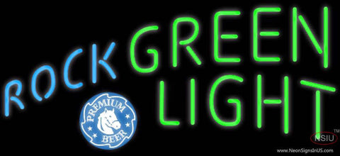 Rolling Rock Blue Green Light Neon Beer Sign 