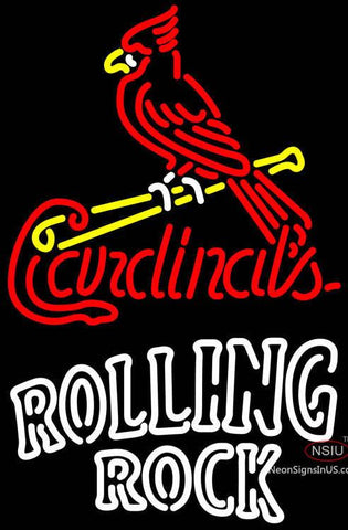 Rolling Rock Double Line St Louis Cardinals MLB Neon Sign   