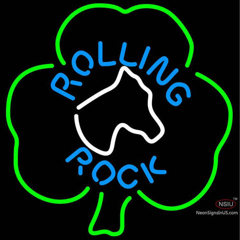 Rolling Rock Horse Head Shamrock Neon Beer Sign x 
