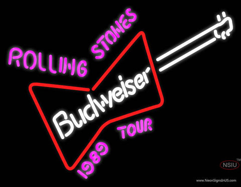 Rolling Stones Budweiser  Tour Real Neon Glass Tube Neon Sign 