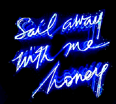 sail away with me honey neon sign 