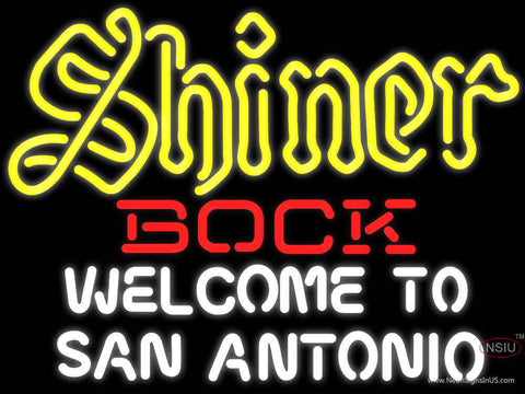 Shiner Bock Welcome To San Antonio Neon Beer Sign 