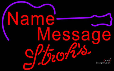 Strohs Acoustic Guitar Neon Sign