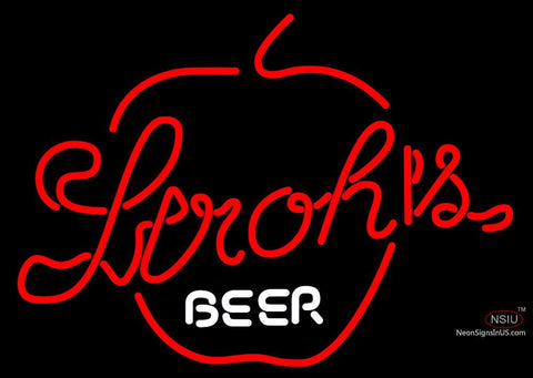Strohs Apple Neon Beer Sign