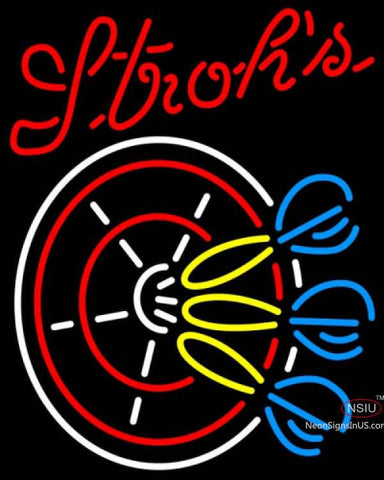 Strohs Darts Pin Neon Sign