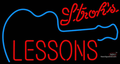 Strohs Guitar Lessons Neon Sign   