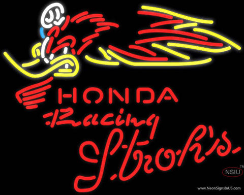 Strohs Honda Racing Woody Woodpecker Crf   Real Neon Glass Tube Neon Sign 
