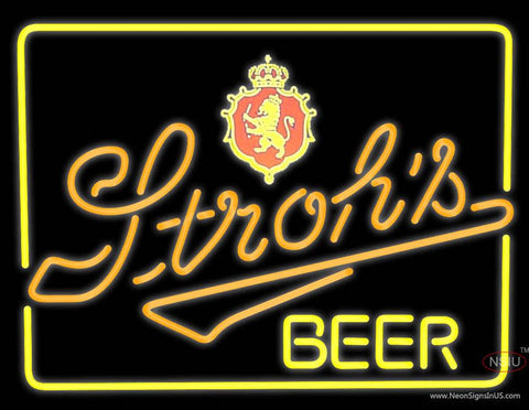 Strohs Lighted Neon Beer Sign 