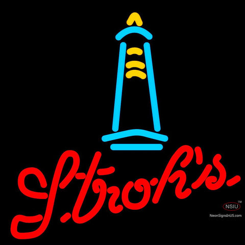 Strohs Lighthouse Neon Beer Sign x 