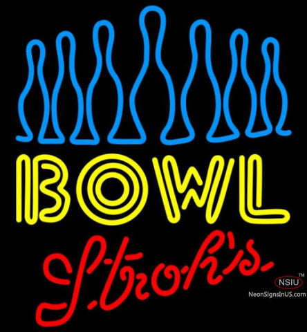 Strohs Ten Pin Bowling Neon Sign   