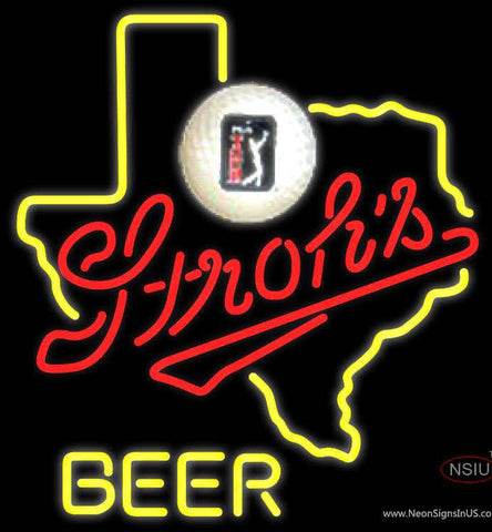 Strohs Texas Golf Neon Beer Sign 