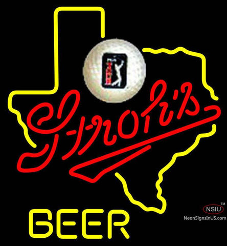 Strohs Texas Golf Neon Beer Sign 