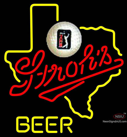 Strohs Texas Golf Neon Beer Sign