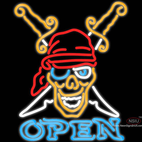 Pirates Skull Tattoo Real Neon Glass Tube Neon Sign