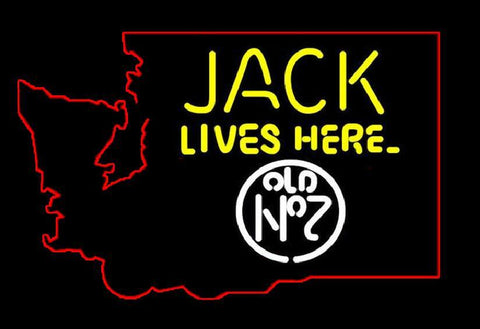 Jack Lives Here Washington state neon sign 