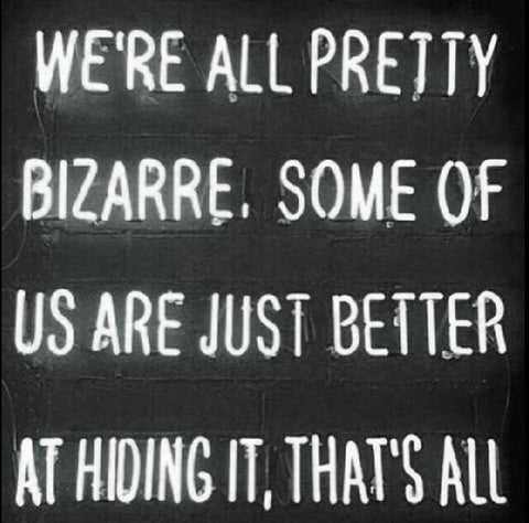 WE'RE ALL PRETTY BIZARRE, SOME OF US ARE JUST BETTER AT HIDING IT Handmade Art Neon Sign 