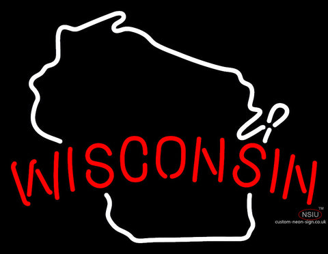 Wisconsin Map Neon Sign 