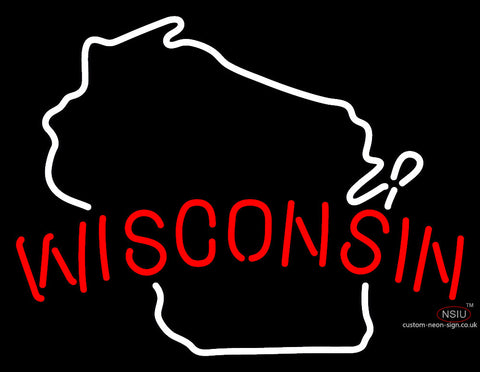 Wisconsin Map Neon Sign