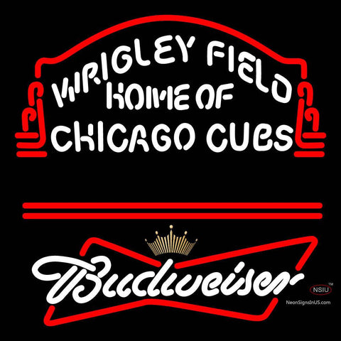 Wrigley Field Home Of Chicago Cubs Budweiser Neon Sign 