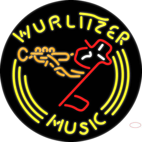 Wurlitzer Music Real Neon Glass Tube Neon Sign 