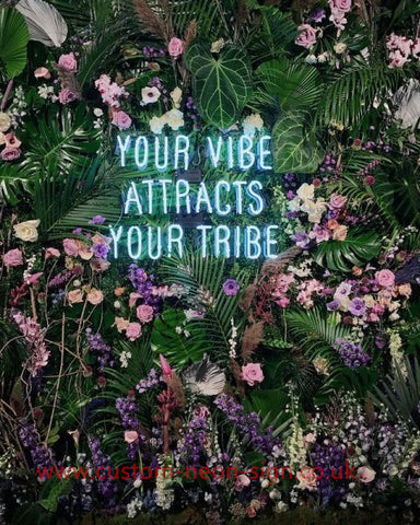 You Vibe Attracts Your Tribe Wedding Home Deco Neon Sign 