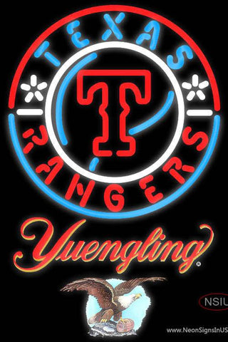 Yuengling Texas Rangers MLB Real Neon Glass Tube Neon Sign 