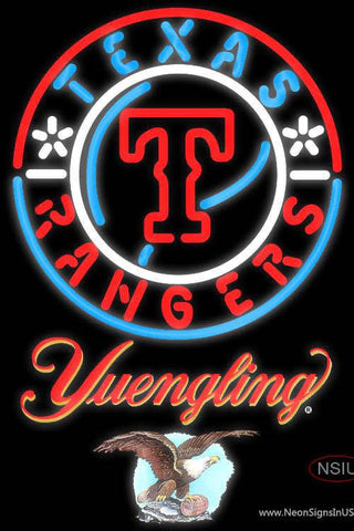 Yuengling Texas Rangers MLB Real Neon Glass Tube Neon Sign