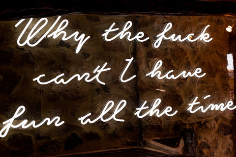 why the fuck cant i have fun all the time neon sign 
