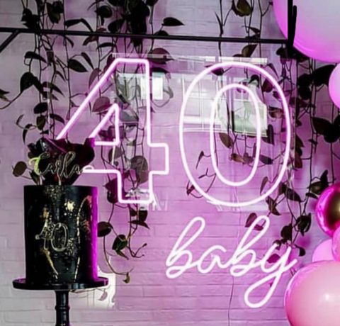New 40th Baby neon sign 