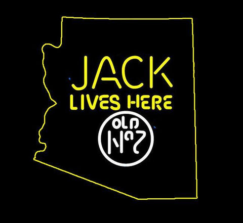 Jack Daniels Jack Lives Here Arizona  Real Neon Glass Tube Neon Sign