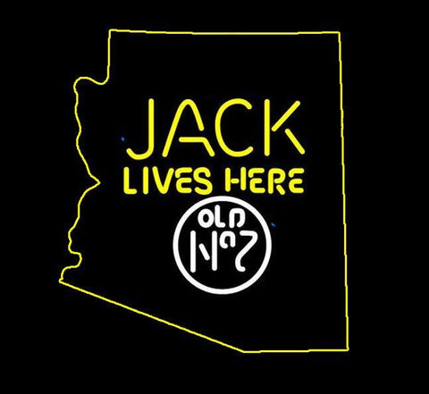 Jack Daniels Jack Lives Here Arizona  Real Neon Glass Tube Neon Sign 
