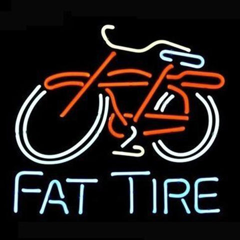 Professional  Big Fat Tire Bicycle Bike Logo Pub Beer Bar Real Neon Sign Gift Fast Ship 