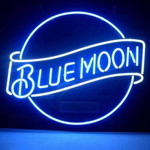 Professional  Blue Moon Lager Beer Bar Open Neon Signs