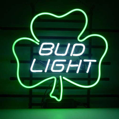 Professional  Bud Lucky Shamrock Beer Bar Open Neon Signs 
