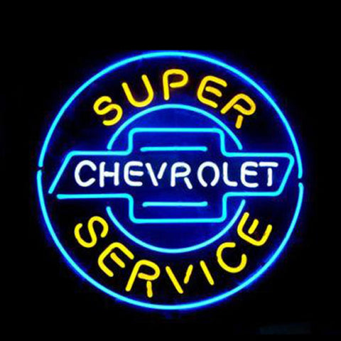 Professional  Chevrolet Super Service Shop Open Neon Sign 
