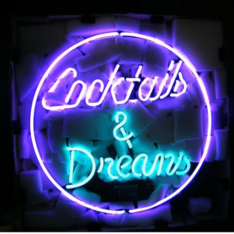 Professional  Cocktails And Dreams Neon Beer Bar Sign 