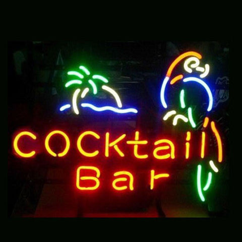 Professional  Cocktail Bar Parrot Beer Bar Open Neon Signs 