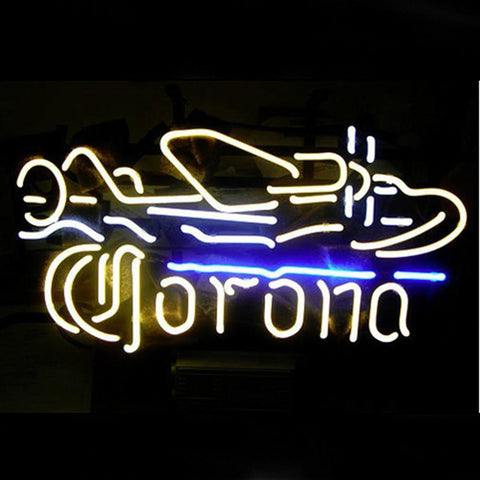 Professional  Corona Plane Beer Bar Neon Sign 