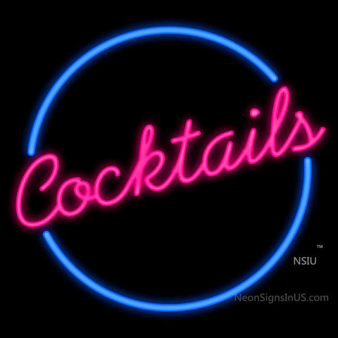 Cocktails Circle Neon Sign