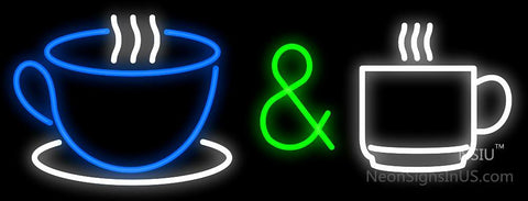 Coffee and Espresso Cups Logo Neon Sign 