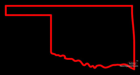Custom Outline Of The State Of Oklahoma Neon Sign 