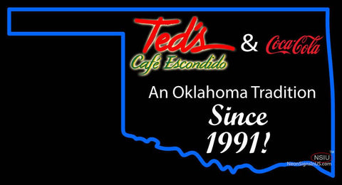 Custom Outline Of The State Of Oklahoma Neon Sign  