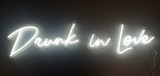 White color Drunk in love Led Handmade Art Neon Sign
