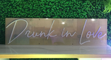 White color Drunk in love Led Handmade Art Neon Sign