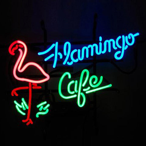 Professional  Flamingo Cafe Shop Neon Sign 
