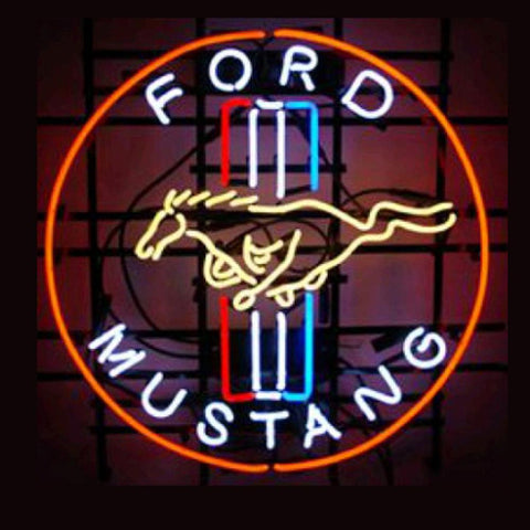 Professional  Ford Mustang Shop Open Neon Sign 